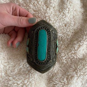 Vintage sterling silver and turquoise wrist cuff